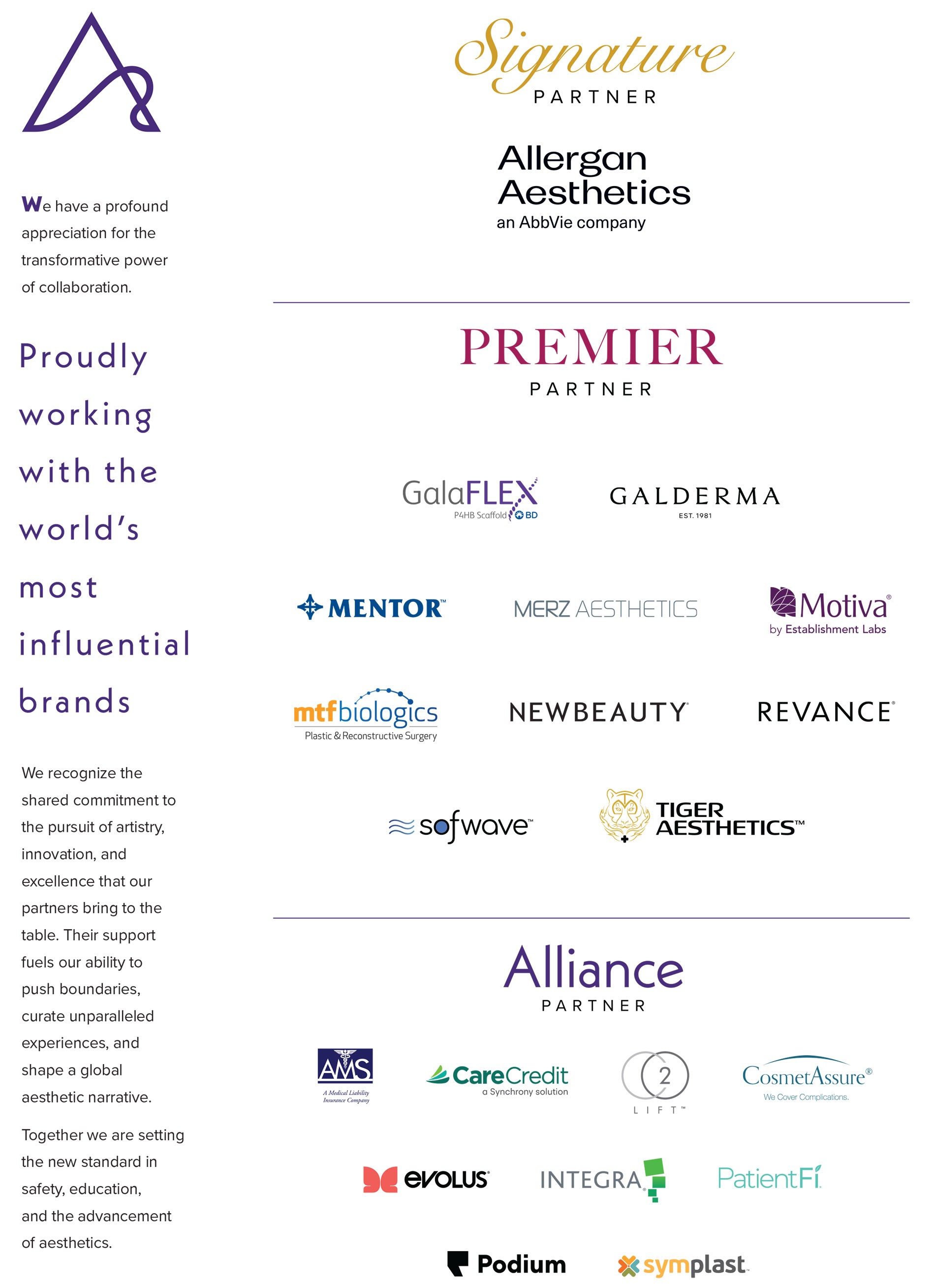 The Aesthetic Society Industry Partners